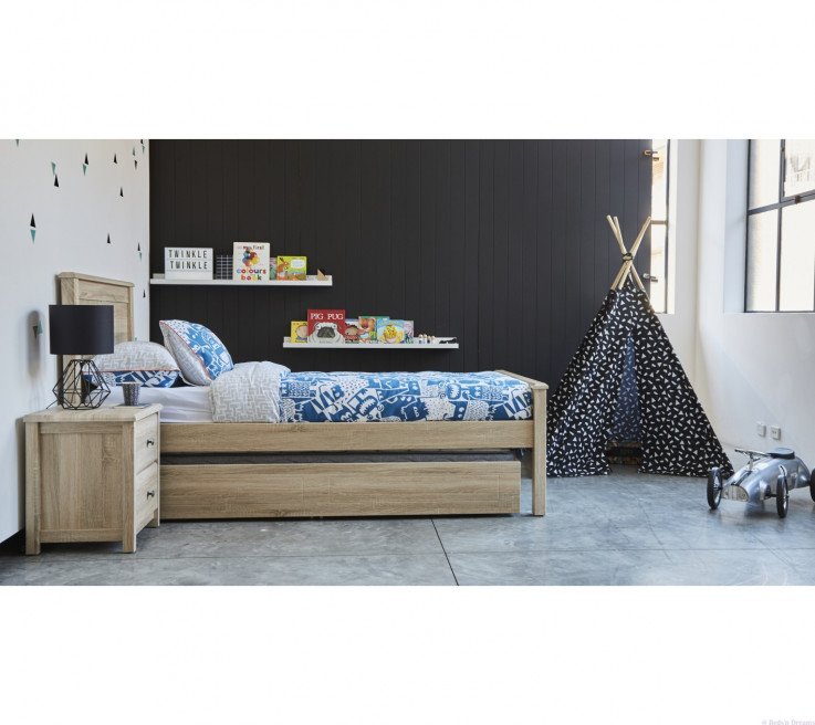 Jordan Light Oak Full Panel Kids Bed