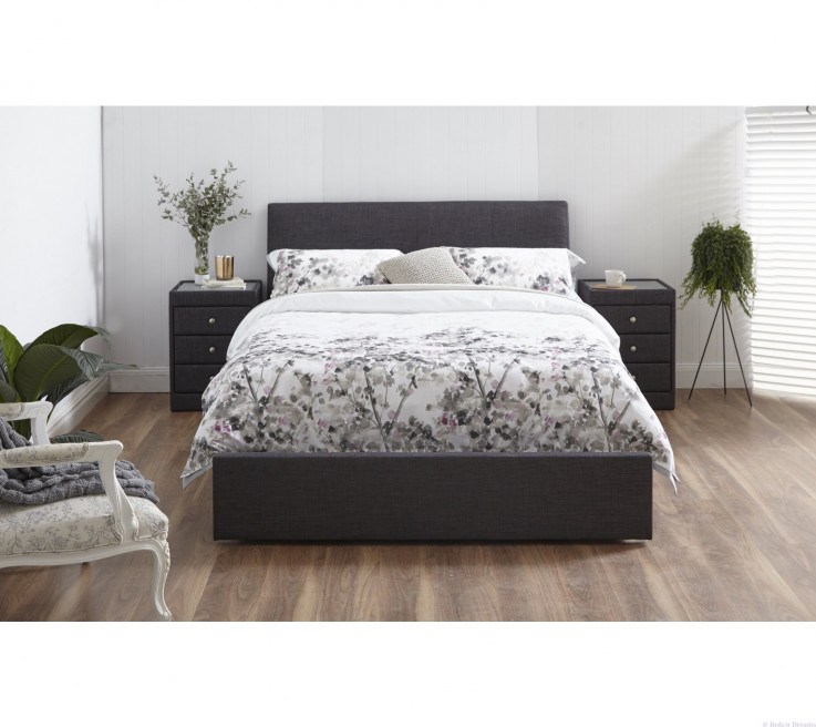 Burnham Upholstered Slate Drawer Bed 