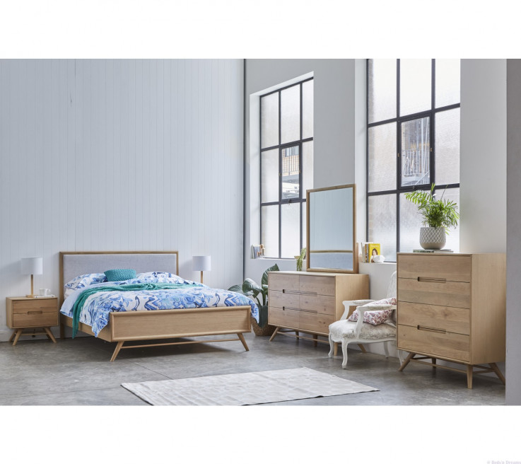 Nordic Hardwood & Upholstered Bed