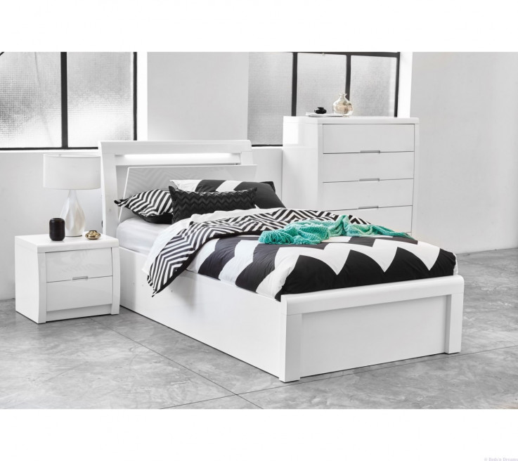 Rockhampton White Gloss Gaslift Bed