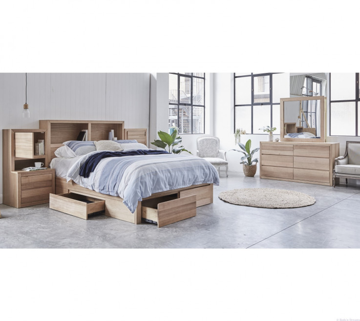 Seaford Tasmanian Oak Storage Bed