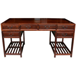 Large Burlwood Top Scholar Desk