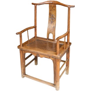 Chinese Brown Carved Armchair